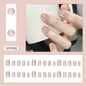 Caramel Flower 24 Pcs Press on Nails Pink Gradient  Glossy Artificial  Reusable Nails