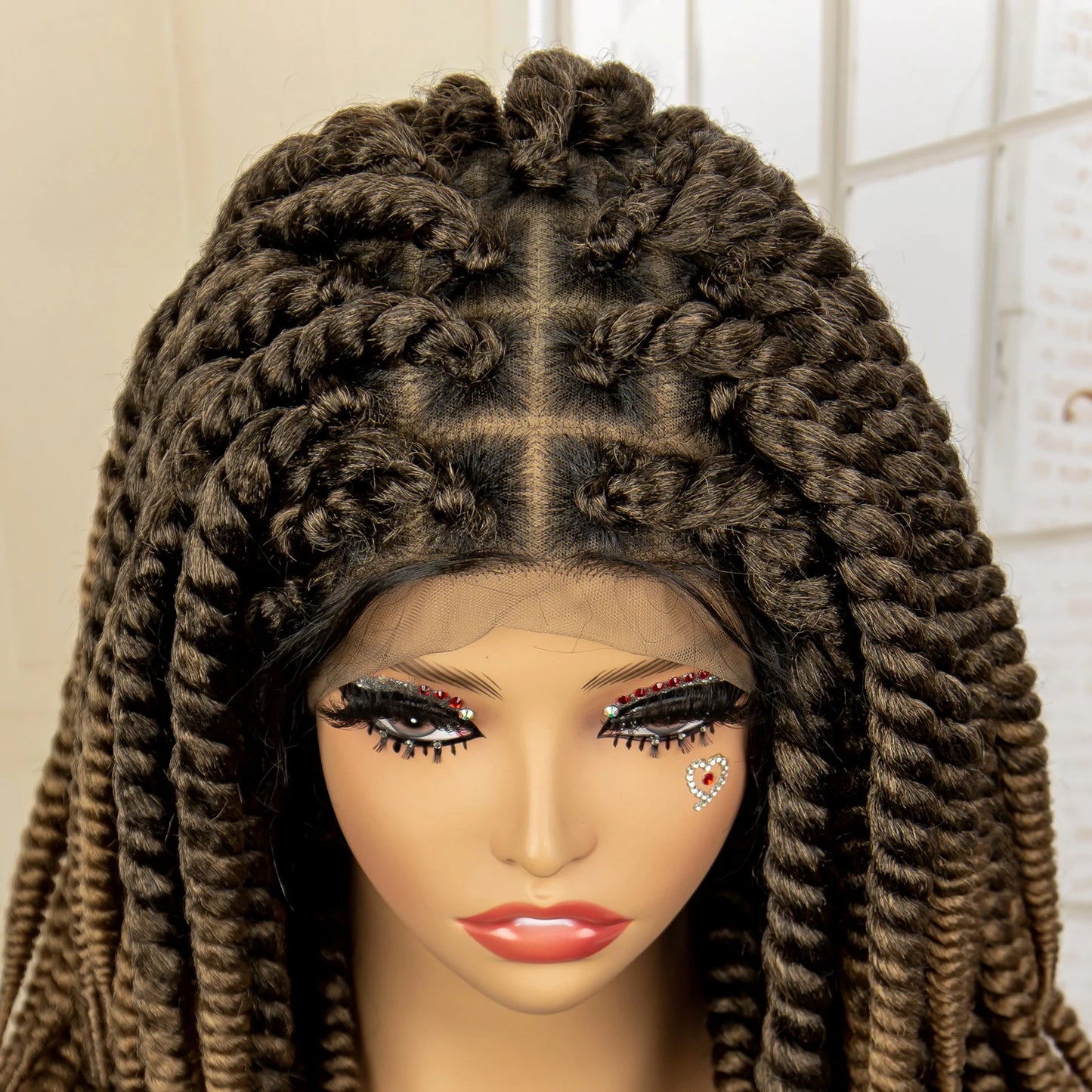 Synthetic Twisted Braided Full Lace Knotless wigs