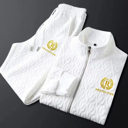 Men's Two Piece Set Linen Fabric Casual Sweatshirt and Sweatpants