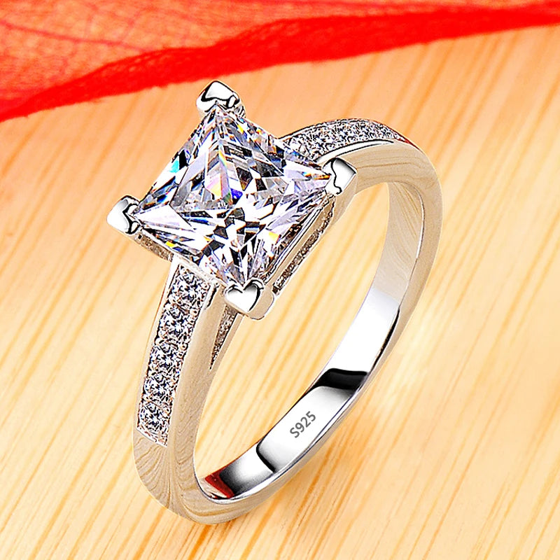 Never Fade 18K White Gold Color Ring Solitaire 2 Carat