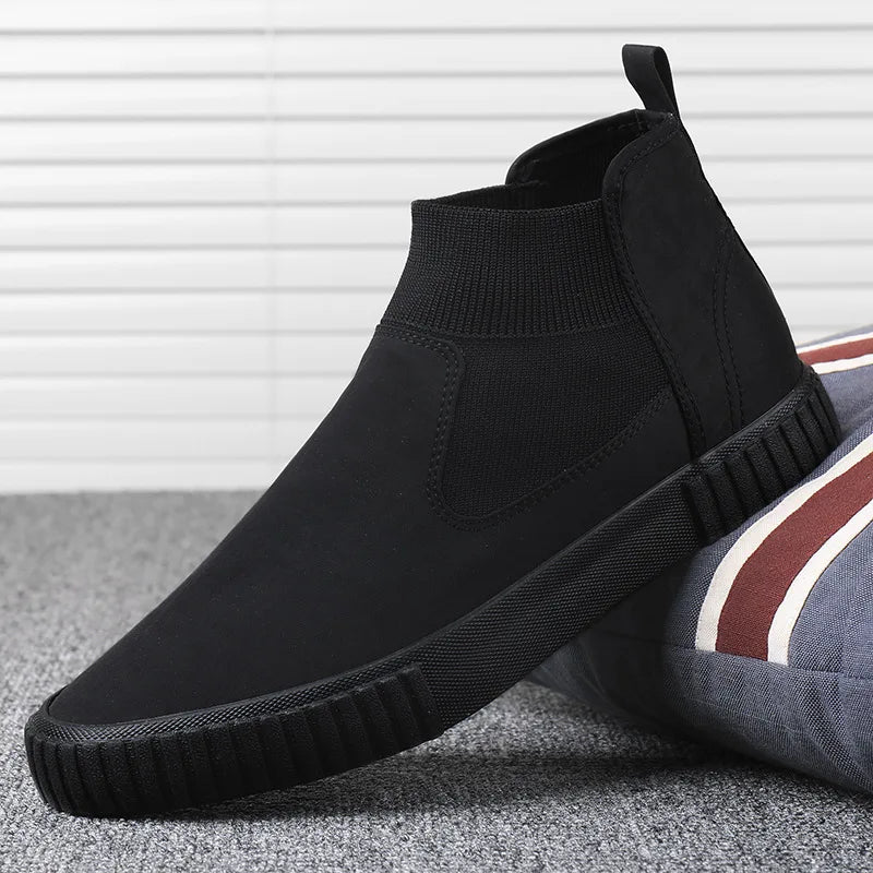 New High Top Men Flats Slip on Casual Shoes