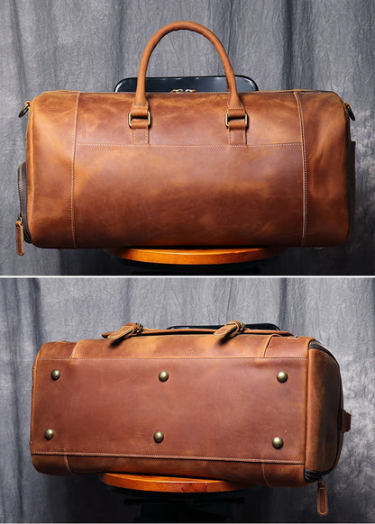 Vintage Genuine Leather Travel bag  Large Luggage duffle bag Tote