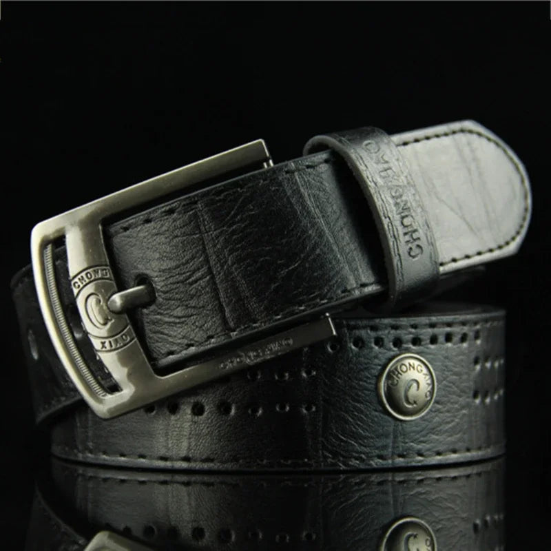 Vintage Buckle Belt Casual Riveted Waistband