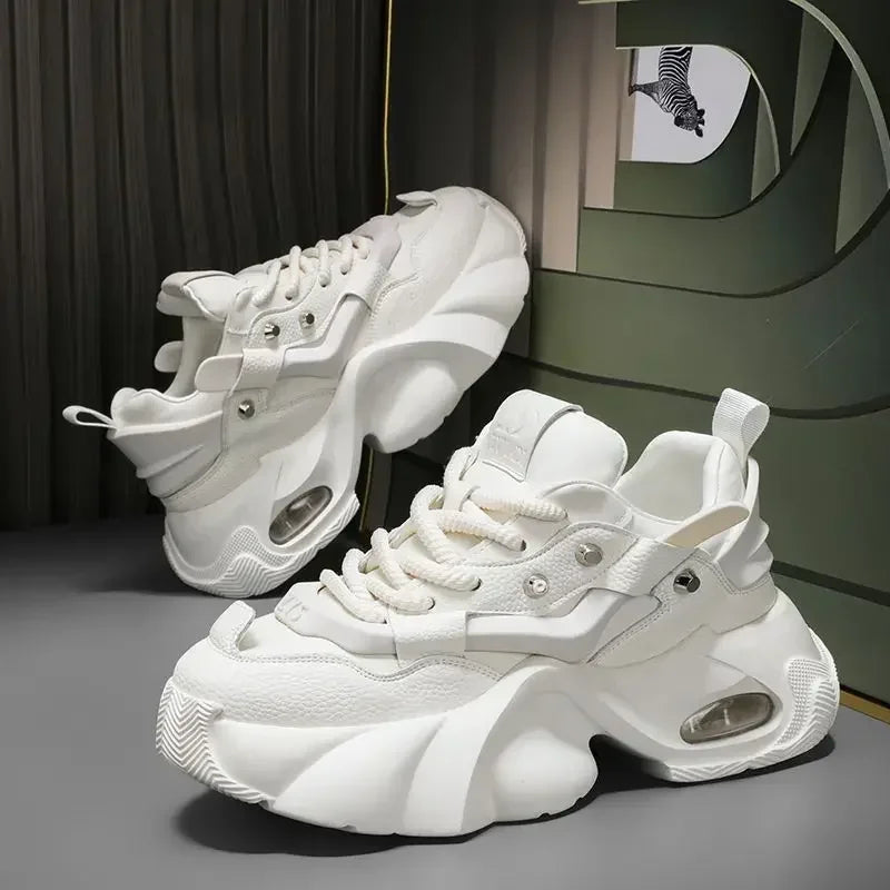 Fashion Chunky Sneakers Height Increasing Platform Casual Shoes for Men Lace Up Sports Shoe