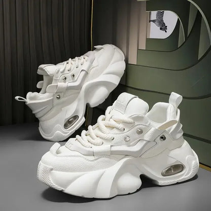 Fashion Chunky Sneakers Height Increasing Platform Casual Shoes for Men Lace Up Sports Shoe