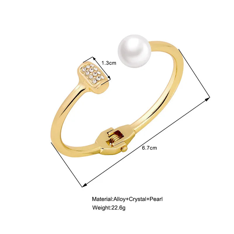 Simple Baroque Pearl Fashion Gold Color Bracelet