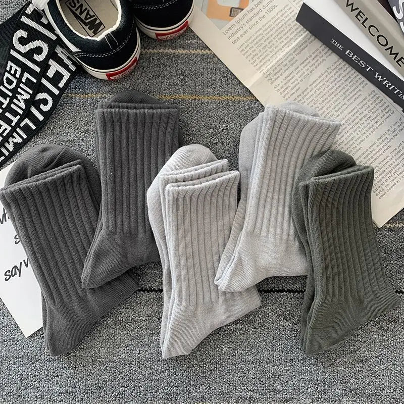 5 Pairs Cool Men Black White Warm Socks Set