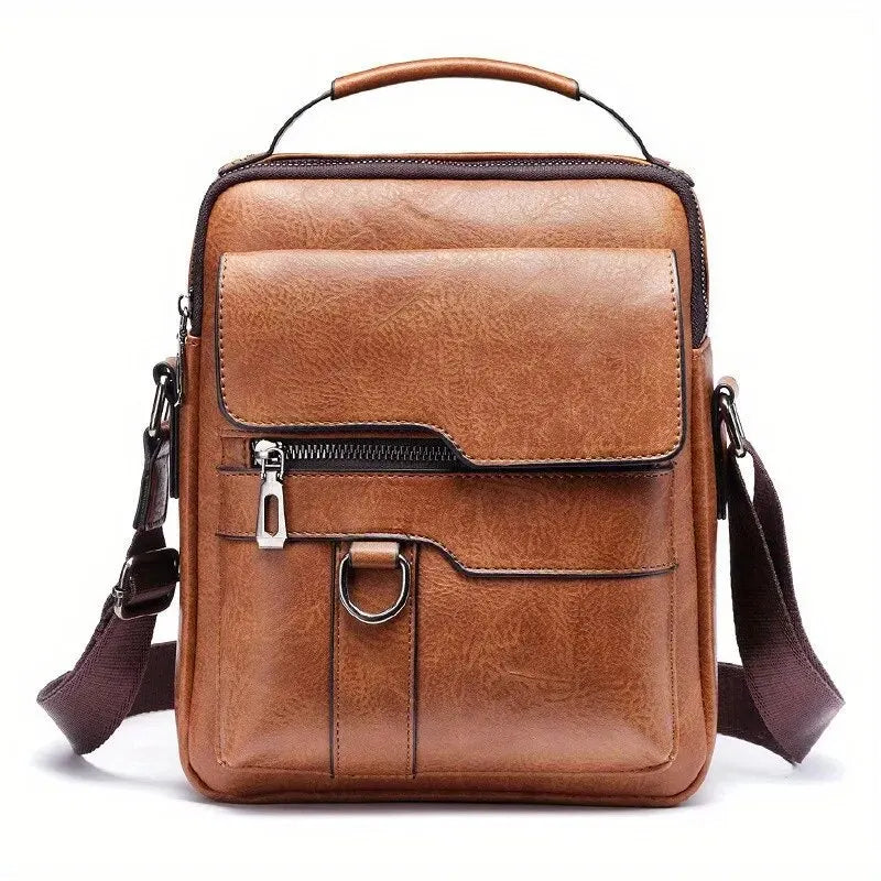 Brand Men Shoulder Bag for 9.7"PU Leather Flaps Men's Crossbody Bags