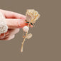 Golden Tulip Flower Imitation Pearl Brooch