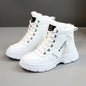 Casual High Top Winter Plush Lined Warm Thick Lace-up Shoes