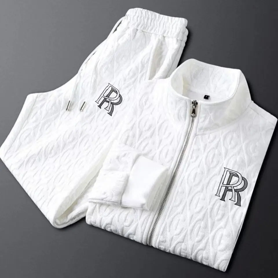 Men's Two Piece Set Linen Fabric Casual Sweatshirt and Sweatpants