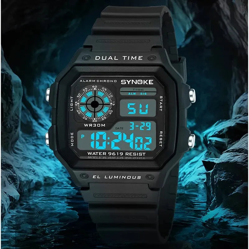 Digital Sports Luminous Multifunction Waterproof Wristwatch