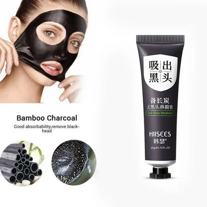 Bamboo Carbon Black Mud Facial Mask Active Deep Cleansing Oil-Control Purifying Remove Blackhead Nose Acne Remover