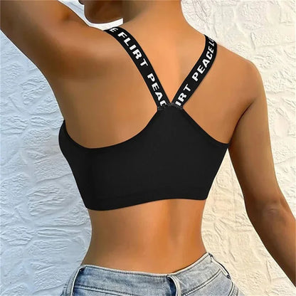 Sport Fitness Top Letters Yoga Bra