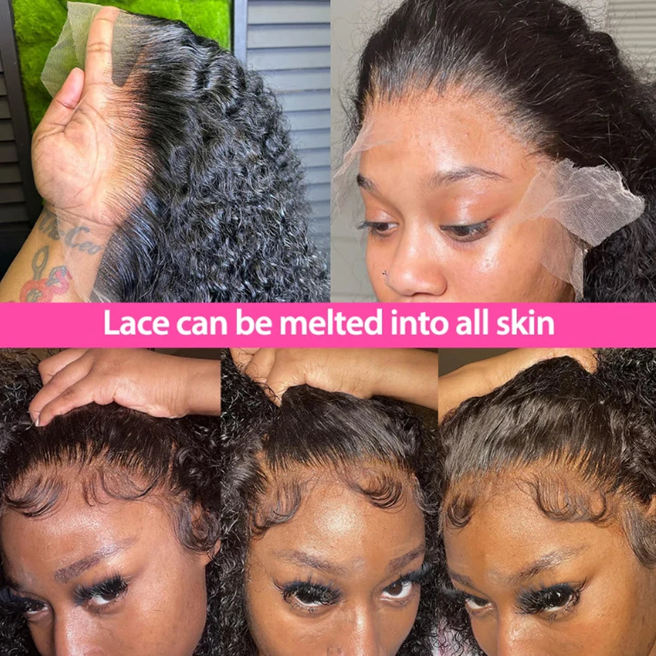 Lace Frontal 100% Brazilian Glueless Short Water Curly wig