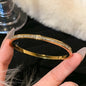 Titanium Steel Gold Silver Color Bangles Waterproof Jewelry Luxury Sparkling Zircon Bracelet Bangle