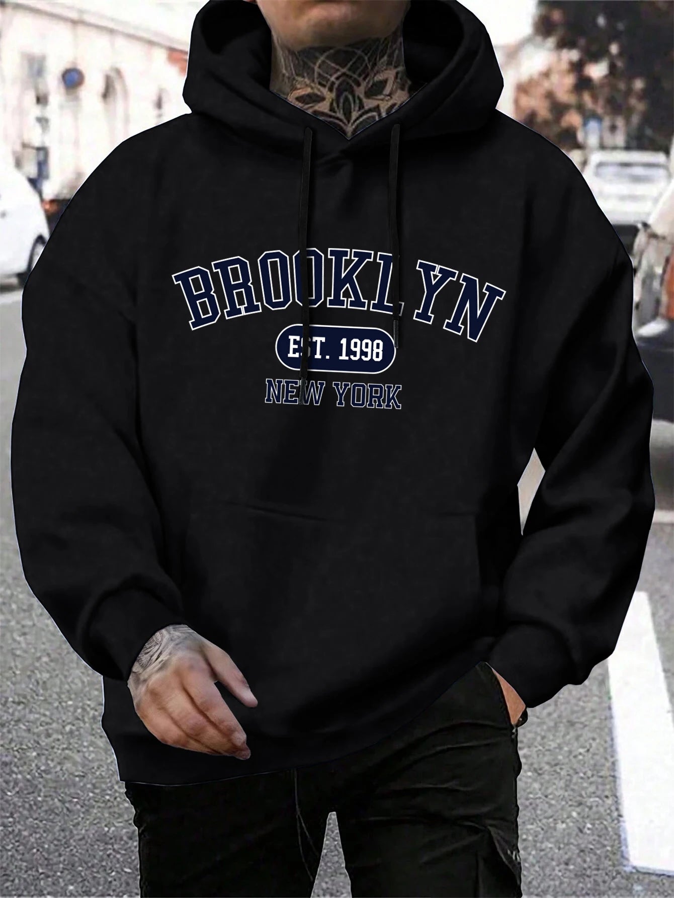 Men Oversize Comfortable Hoody Brooklyn print