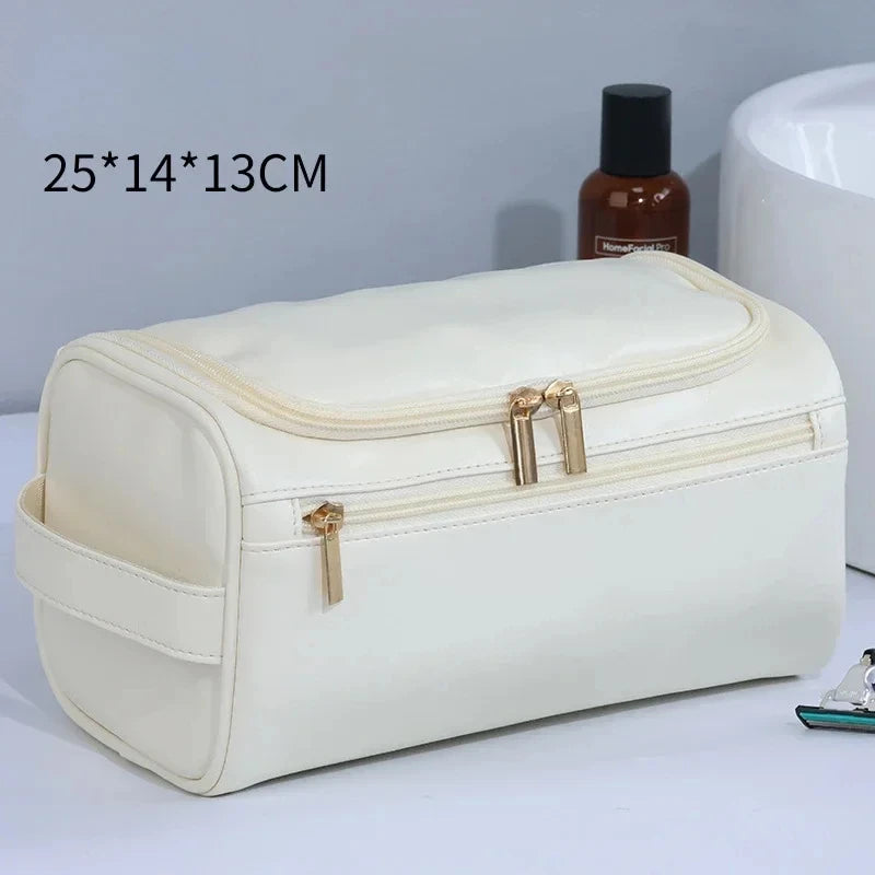 Leather Toiletry Dopp Kit Cosmetic Bag for traveling