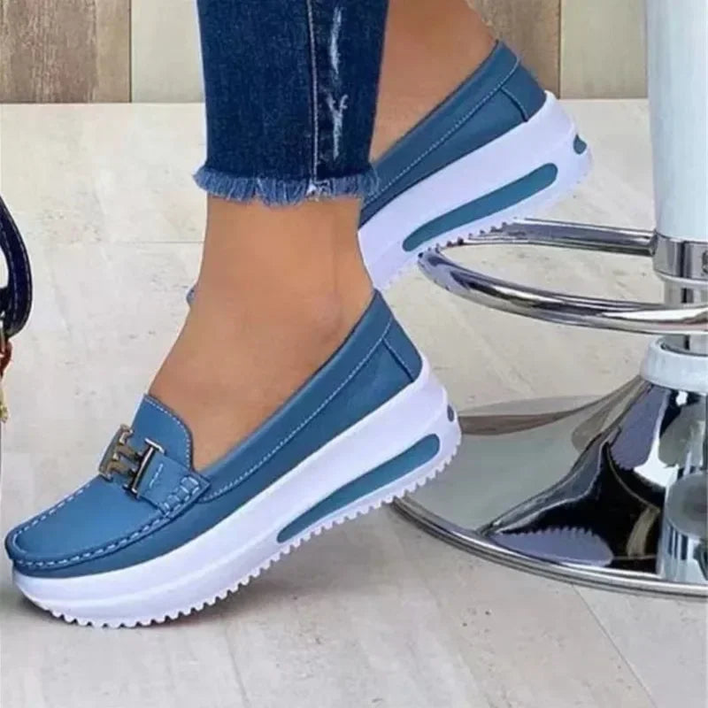 Round Toe Casual Shallow Mouth Slip-on Walking Shoes