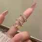 2PCS Crystal Crown Adjustable Ring