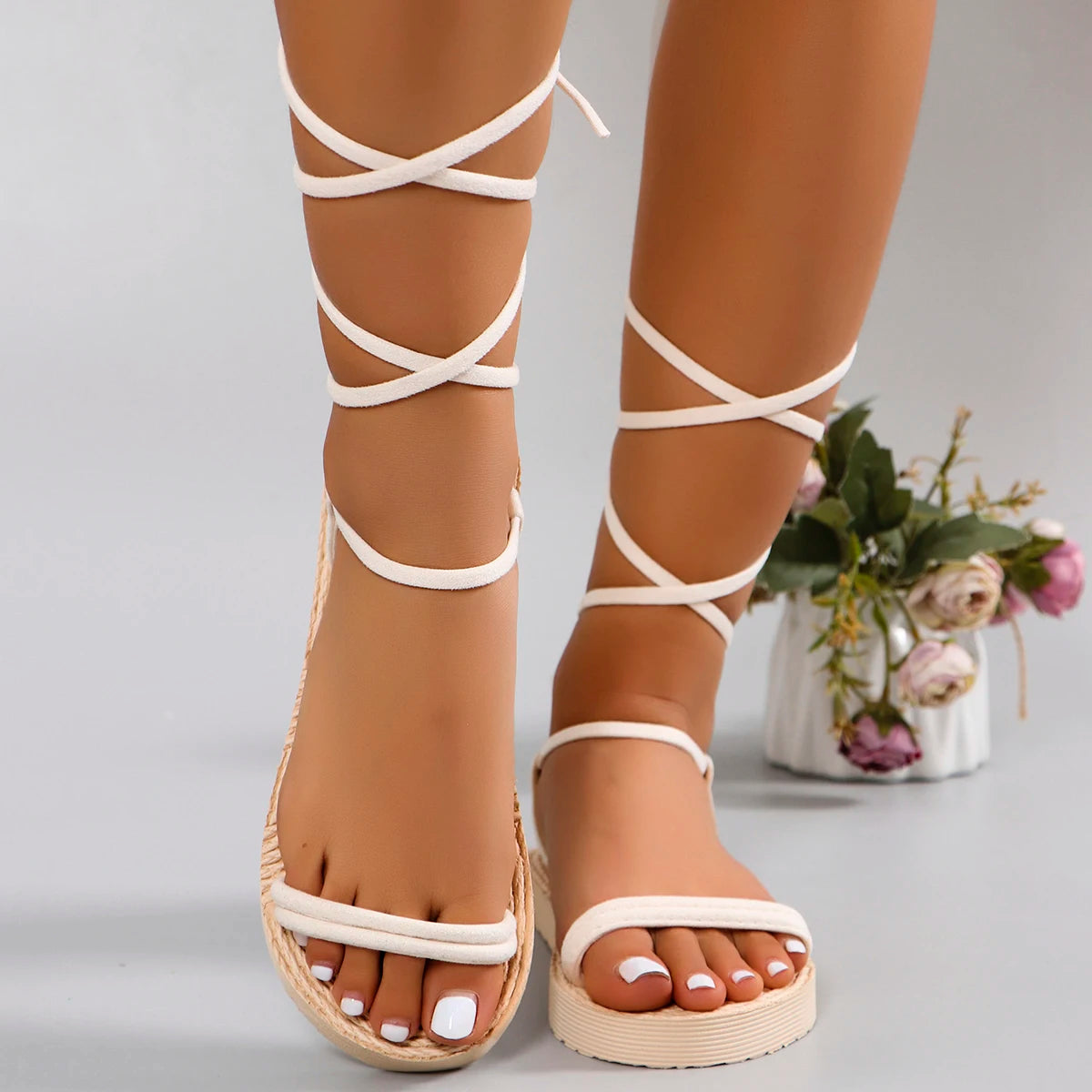 Anti-slip wear comfortable lightweight soft soled strappy sandals