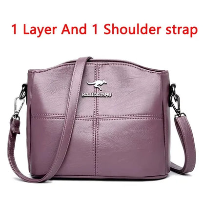 Casual Handbag Soft Leather Shoulder Crossbody Bags for Women