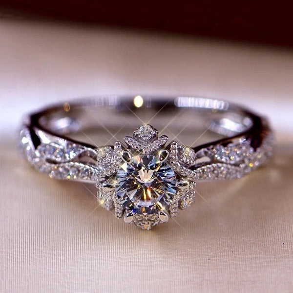 Exquisite Silver Engagement Ring