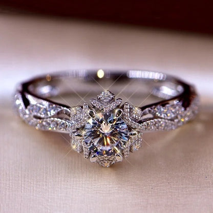 Exquisite Silver Engagement Ring