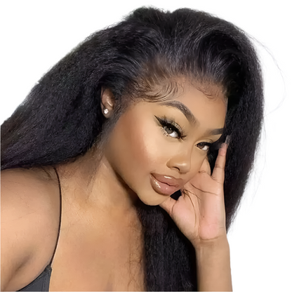 Kinky Straight 13x4 Lace Front Human Hair Brazilian  Transparent Lace Frontal