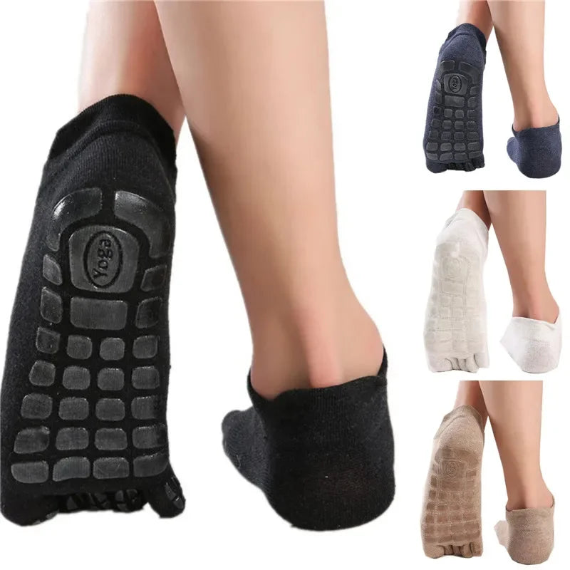 Winter Warm Thickened Five Fingers Socks Non Slip Grip Toe Socks Low Calf Socks