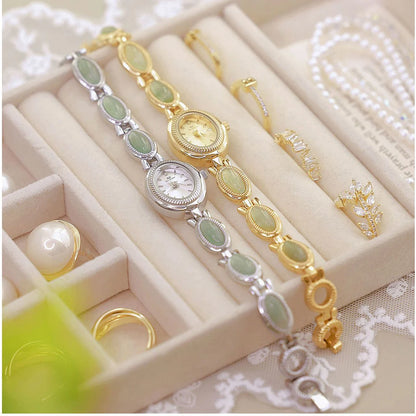 Luxury Ladies Jade Bracelet Quartz Watches