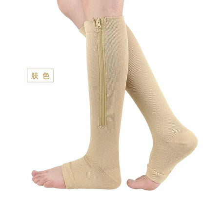 Medical Zipper Compression Closed Toe Pressure Stocking for Edema Varicose Veins