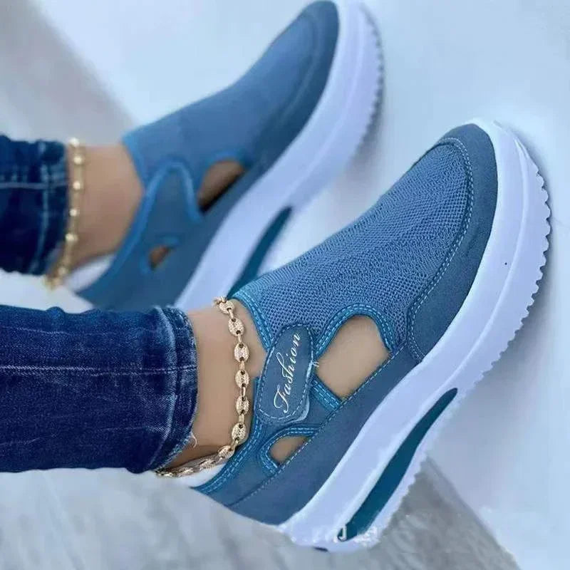 Solid Color Vulcanized Sneakers for women