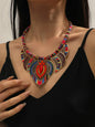 Bohemian National Wind Retro Line Type Crystal Necklace