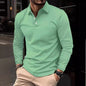 Classic men's simple solid color lapel POLO shirts