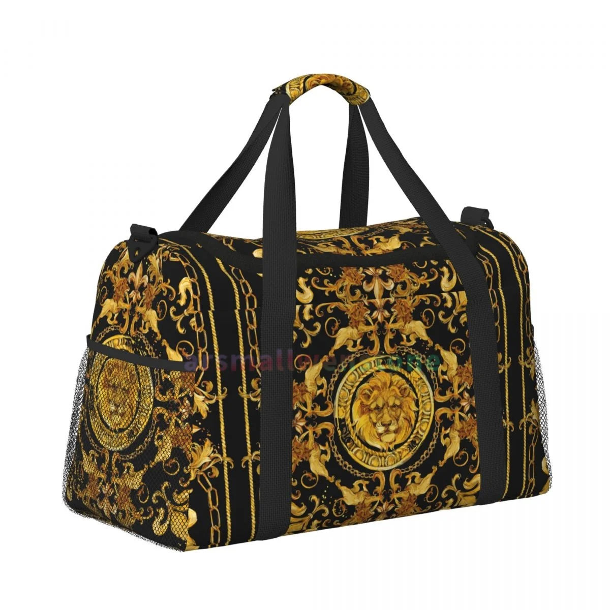 Gold Lion Travel Duffel Weekender Bag with Shoulder Strap