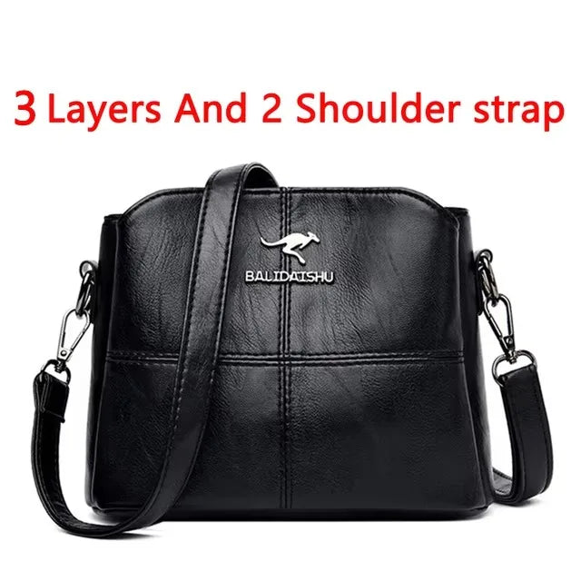 Casual Handbag Soft Leather Shoulder Crossbody Bags for Women