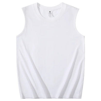 Heavy Pure Cotton Men's Sleeveless  Solid Color vests