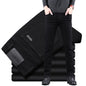 Pure Black Slim Elastic Straight Denim Pants Male