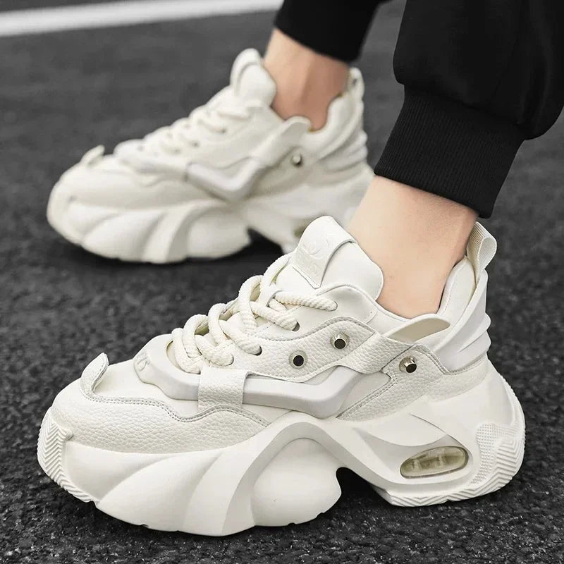 Fashion Chunky Sneakers Height Increasing Platform Casual Shoes for Men Lace Up Sports Shoe