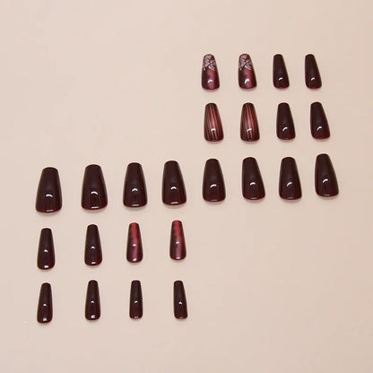 24 Pcs Press on Nails Glossy Reusable Nails