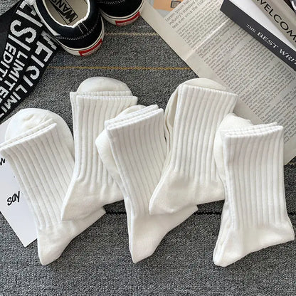 5 Pairs Cool Men Black White Warm Socks Set