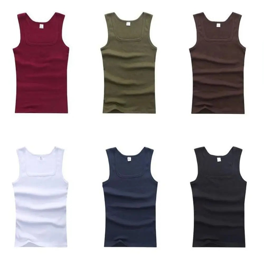 Pure Cotton Sleeveless Men's Basic Elastic Fitness Clothes Muscle Vest