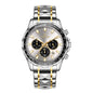 Classic Multifunctional Chronograph Quartz Wristwatch Sports Stainless Steel Waterproof