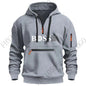 Men's digital printed leisure sports multi-zipper hooded long-sleeved hoodie pullover