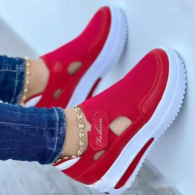 Solid Color Vulcanized Sneakers for women