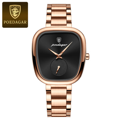 POEDAGAR Stainless Steel Waterproof Quartz Watch for Women