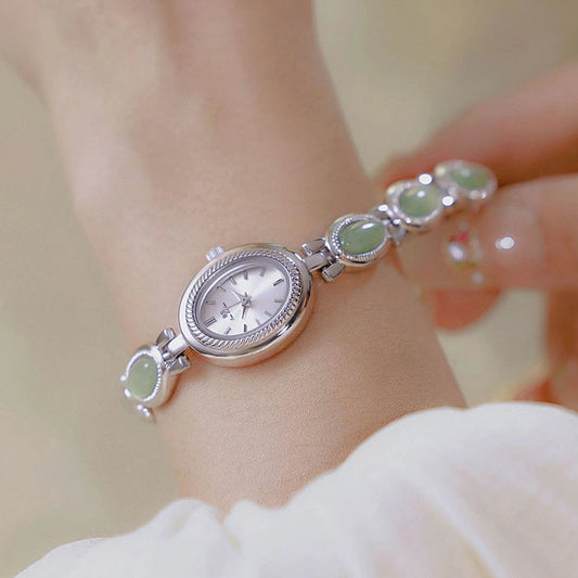 Luxury Ladies Jade Bracelet Quartz Watches