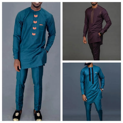 2Pc Luxury African Traditional Men's wear