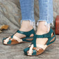 Cross-tied Platform Beach Waterproof Slip on Leather Sandals